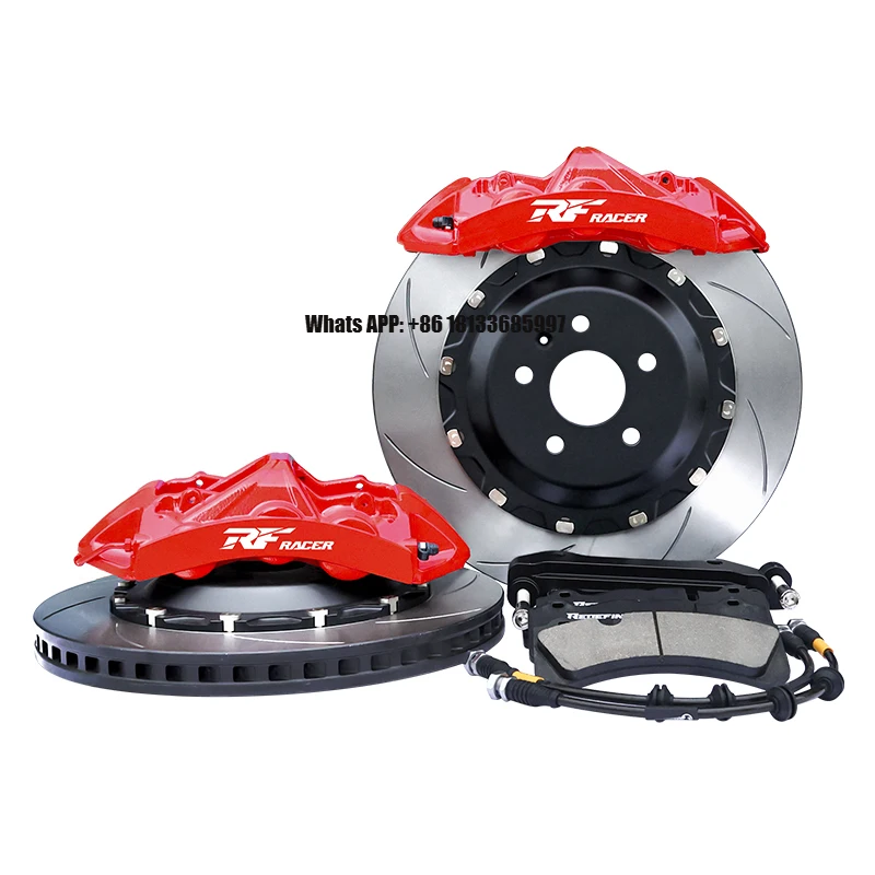 

GT6 Front 6 Piston Racing Brake Kit for Audi Q7 A6 A5 A7-High Performance RF638 Calipers and Ventilated Rotors Track Upgrade