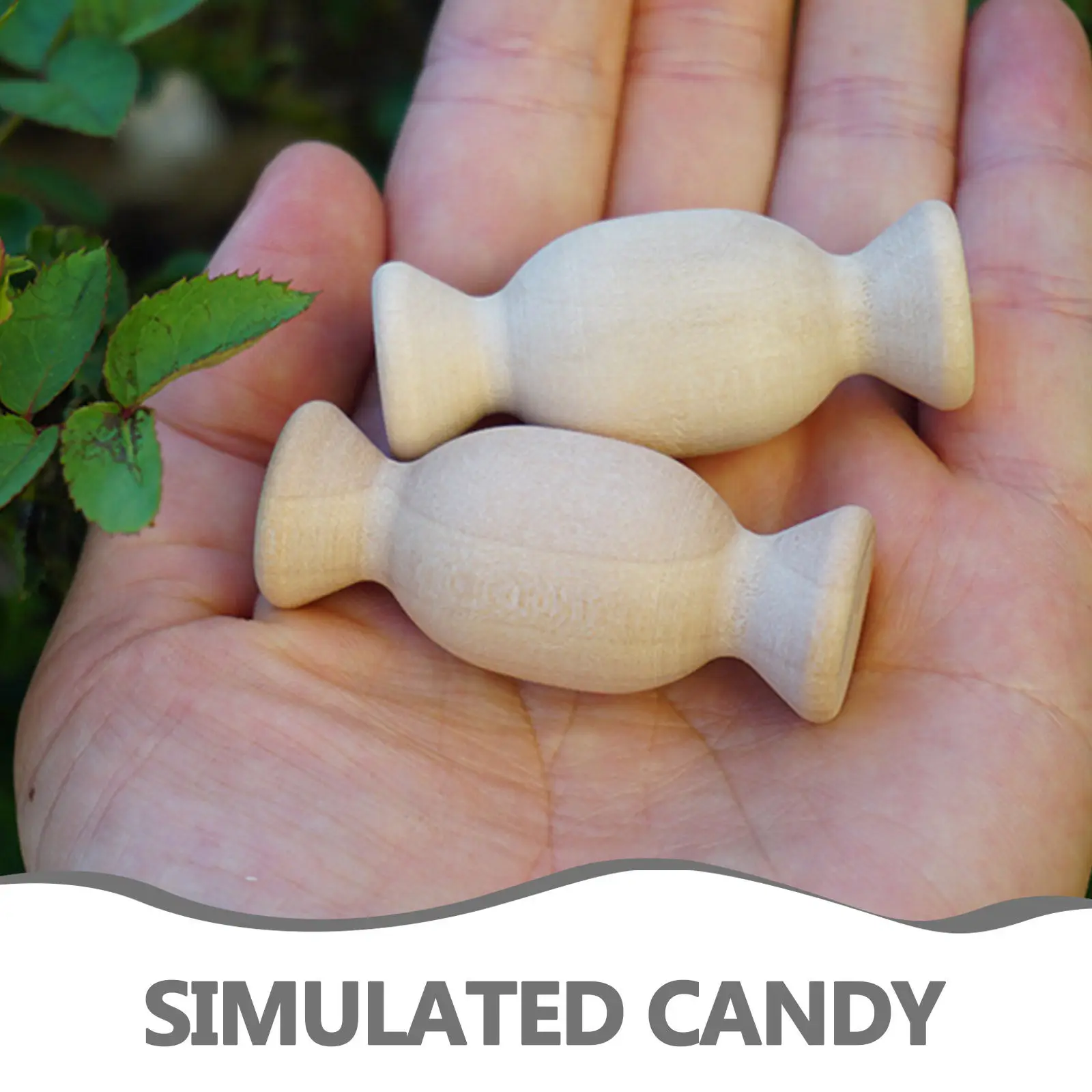 20Pcs Smooth Sanded Wooden Candy Shapes Unfinished DIY Hand Paint Craft Blanks for Home Christmas Party Farmhouse Decor