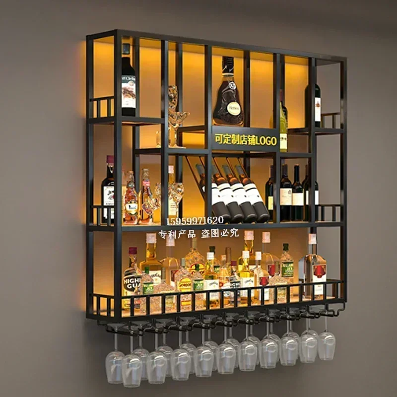 Moderno dorado, expositor de pared de lujo, soporte grande Para Whisky, armario de tienda, muebles Para Vinos