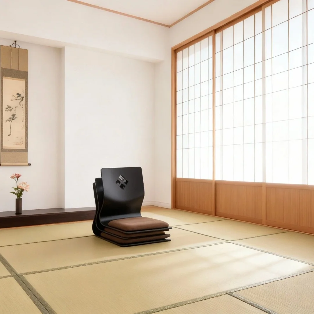 (2pcs/lot) Japanese Chair Design Home Living Room Furniture Kotatsu Table Chair Tatami Zaisu LegLess Floor Chair Black Finish