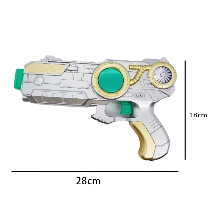 Pistola espacial eléctrica para niños, mecanismo giratorio de música interactiva, juguete para exteriores, luces deslumbrantes, regalos de cumpleaños y Navidad, novedad de 2024