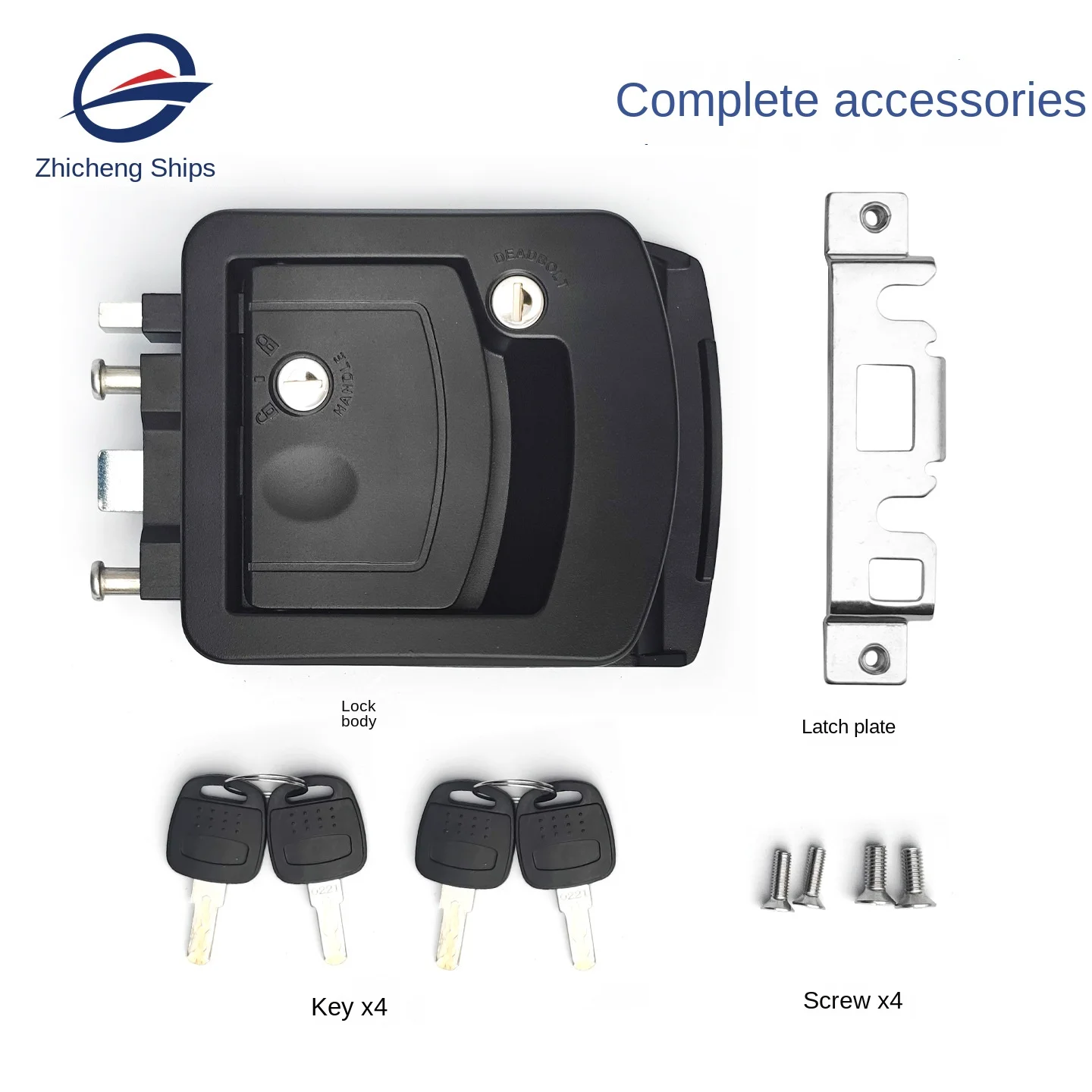 Cross-border New Manual RV Door Lock Zinc Alloy Double Lock Cylinder C-class IP54 Waterproof Dustproof Panel Lock
