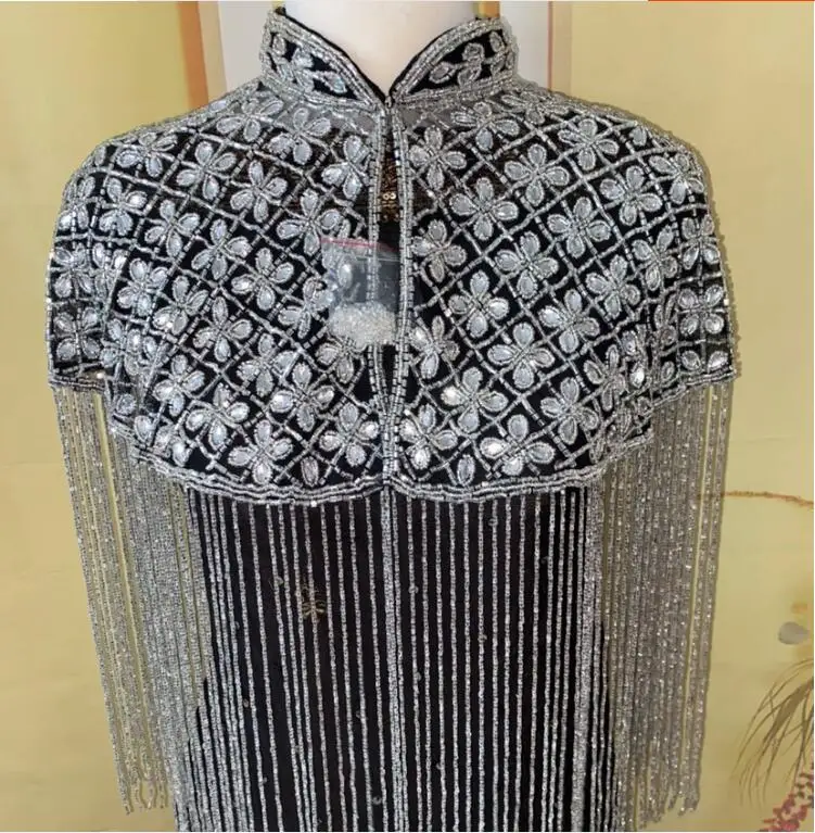 Indian Heavy Industry Nail Bead Shawl Long Tassel Cheongsam Women Shiny