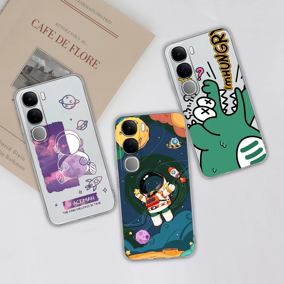 Funda transparente para Vivo V40 Lite V40SE Y200 Y300 funda trasera Simple para Vivo V 40 Lite V40 SE 80W carcasa de teléfono suave y transparente