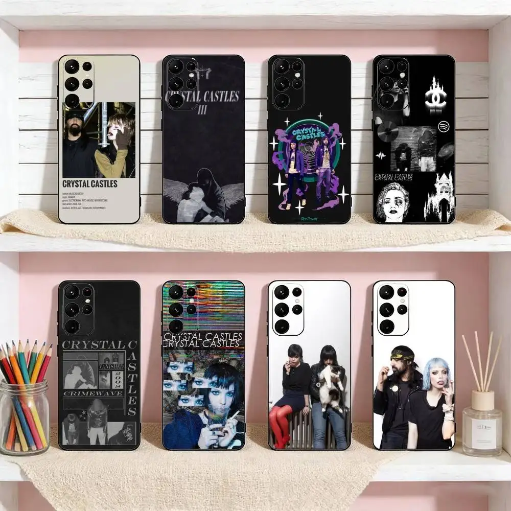 

Crystal C-Castles Band A-Amnesty Phone Case For Samsung S25,S24,S21,S22,S23,S30,Ultra,S20,Plus,Fe,Lite Black Shell
