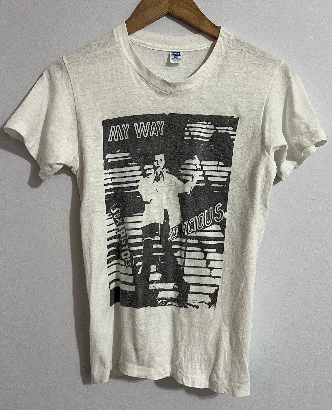 Vintage 1980s Sid Vicious My Way Punk Rock Band Sex Pistols T Shirt Size S
