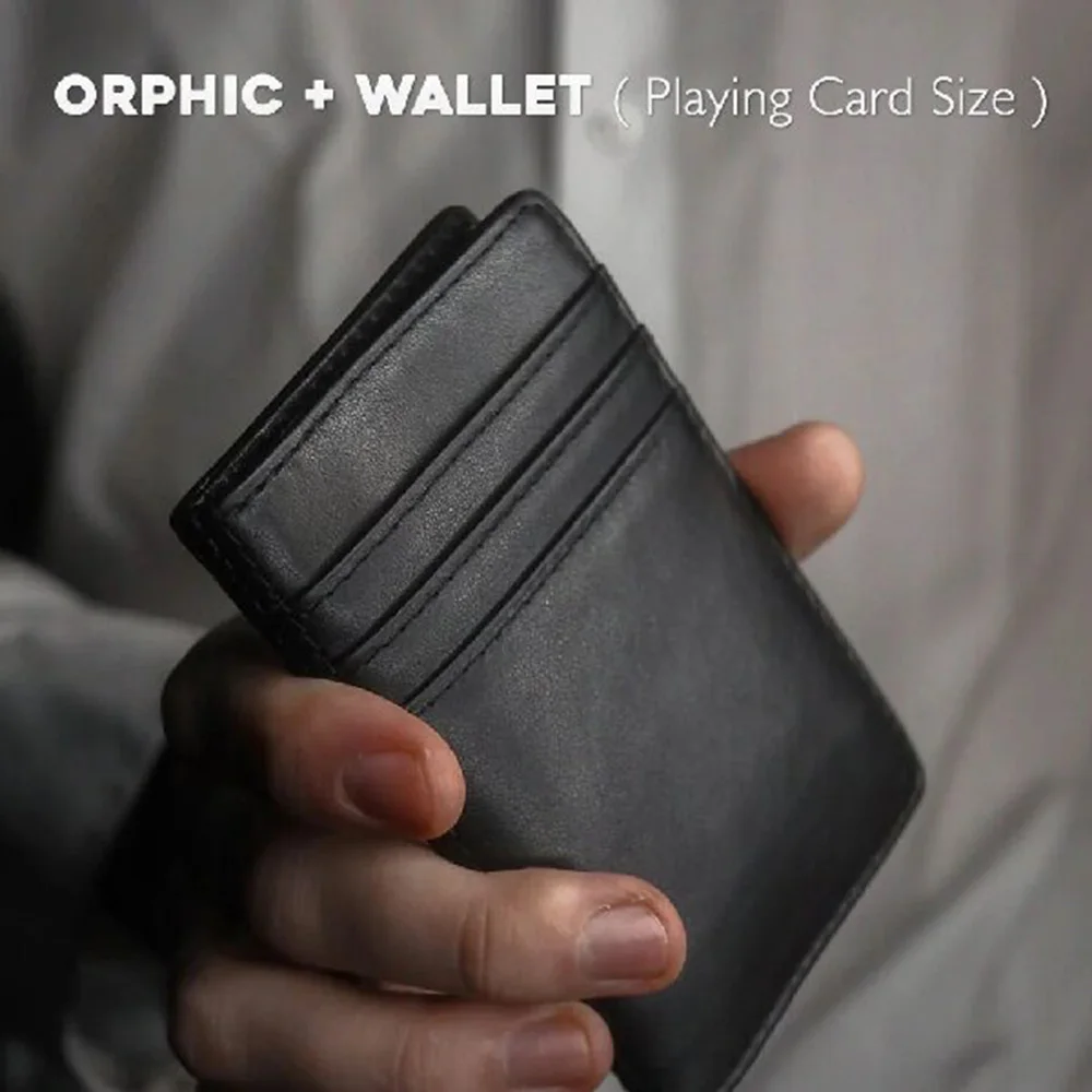 Mentalism Props Orphic+ Playing Card Size in Leather Magic Tricks Card to Wallet Peek Switch Effects Close-up Illusions Gimmicks