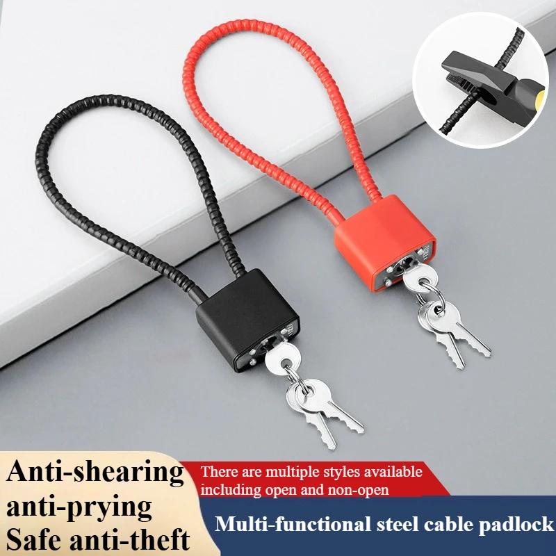 Extension Wire Rope Cable Padlock Cabinet File Cabinet Expansion Padlock Wire Lock Anti-theft Padlock