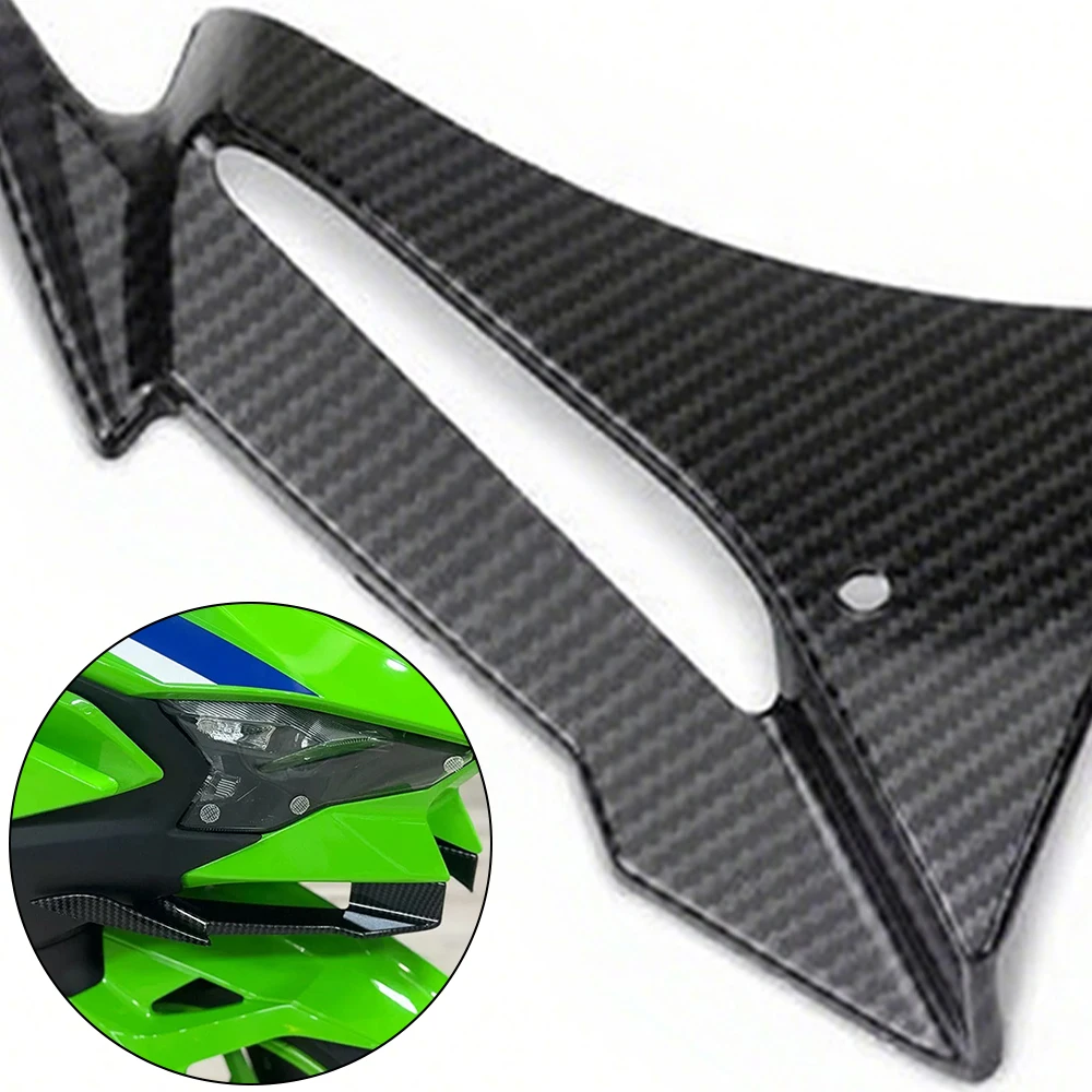 For Kawasaki Ninja 500 Motorcycles Lower Lip Bird Beak Fixed Wind Wing Aerodynamic Spoiler Winglet Front Trim Fitting 2024-2025