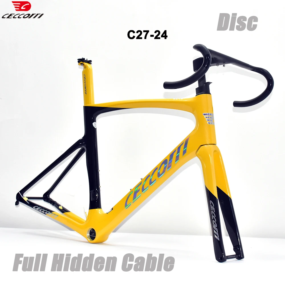 

Carbon Frame Road Bike Full Hidden Cable design And Disc Brake Speed Bike Frameset