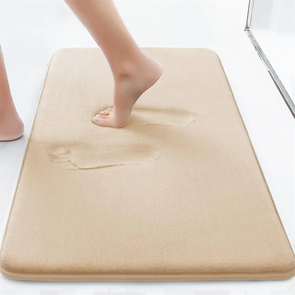 Super Absorbent Bath Mat Toilet entrance Anti Slip Mat Bathroom Accessories Coral Velvet Floor Mat Memory Foam Floor Mat