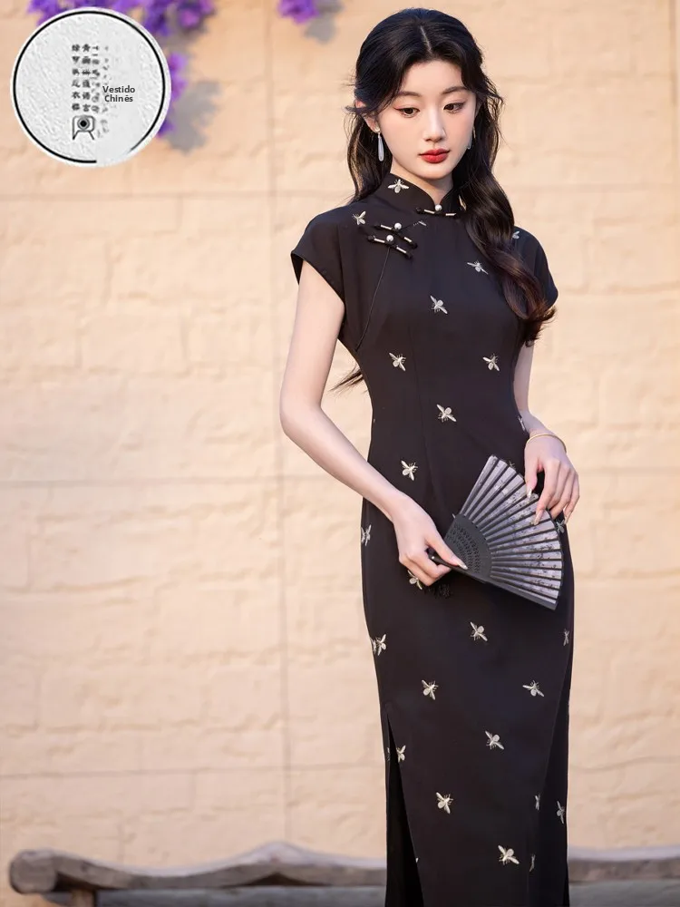 young-sle-improved-qipao-ele-gentlewoman-daily-wear-breathable-low-slit-polyester-fiber-ort-sve-mid-length-qipao