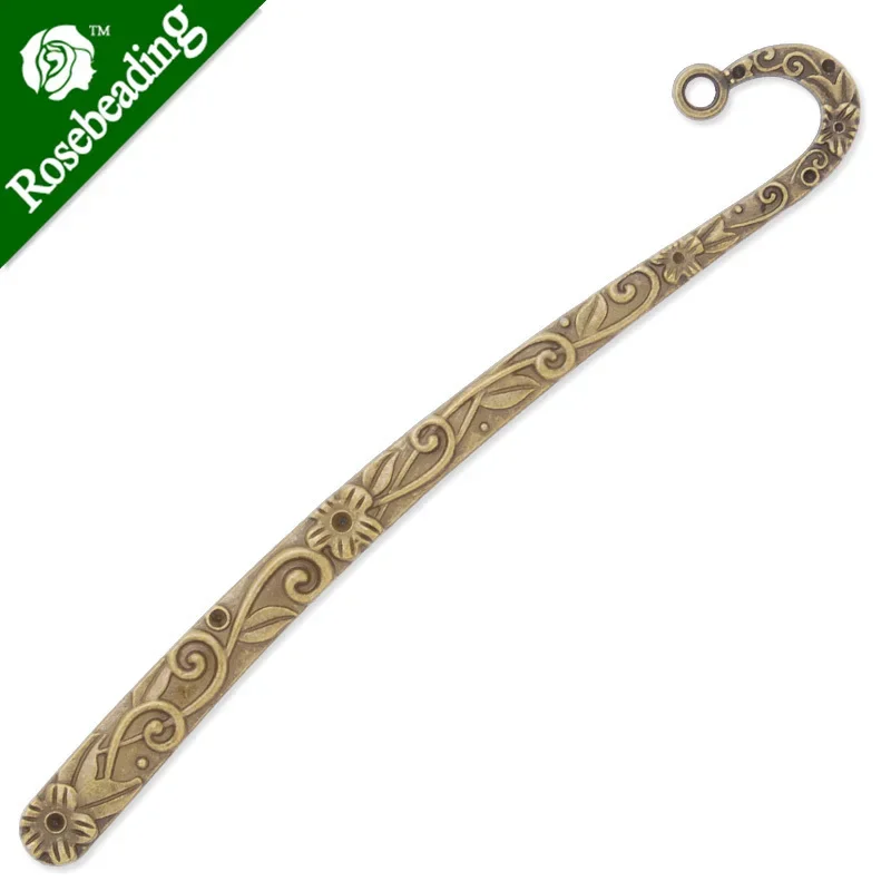 

10pcs 19x124mm Antique Bronze hook bookmark,bookmark charm,Simple line-C3922