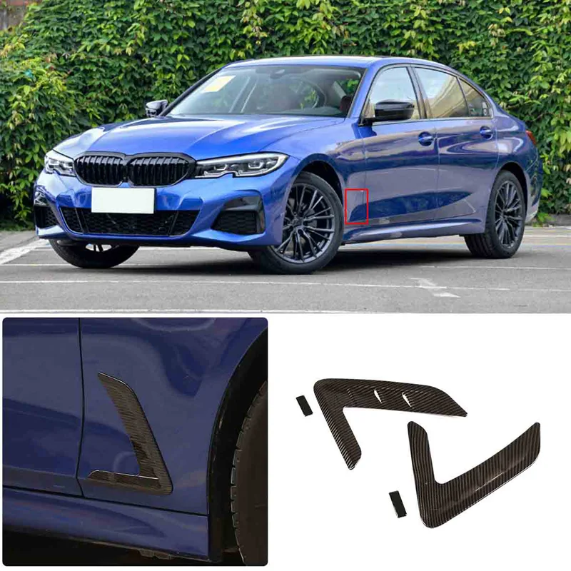 Para bmw série 3 g20 g28 325 320 330i 2020-2023 abs preto asa lateral do carro fender guia de ar aberturas quadro guarnição acessórios do carro