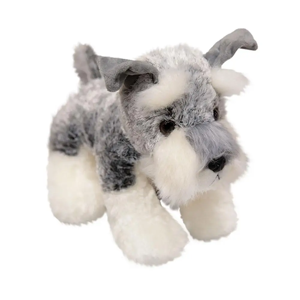 Adorables Peluches de Schnauzer de 22 cm, Juguetes de Peluche, Muñecos de Animales de Peluche, Perro Schnauzer Kawaii, Animales Esponjosos, Lindos Cachorros de Peluche