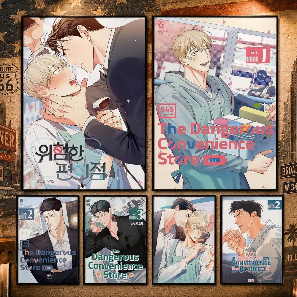 Popular Manhwa D-Dangerous Convenience StoreS Poster Vintage Retro Anime Poster Stickers Peel and Stick Wall Art Home Decor