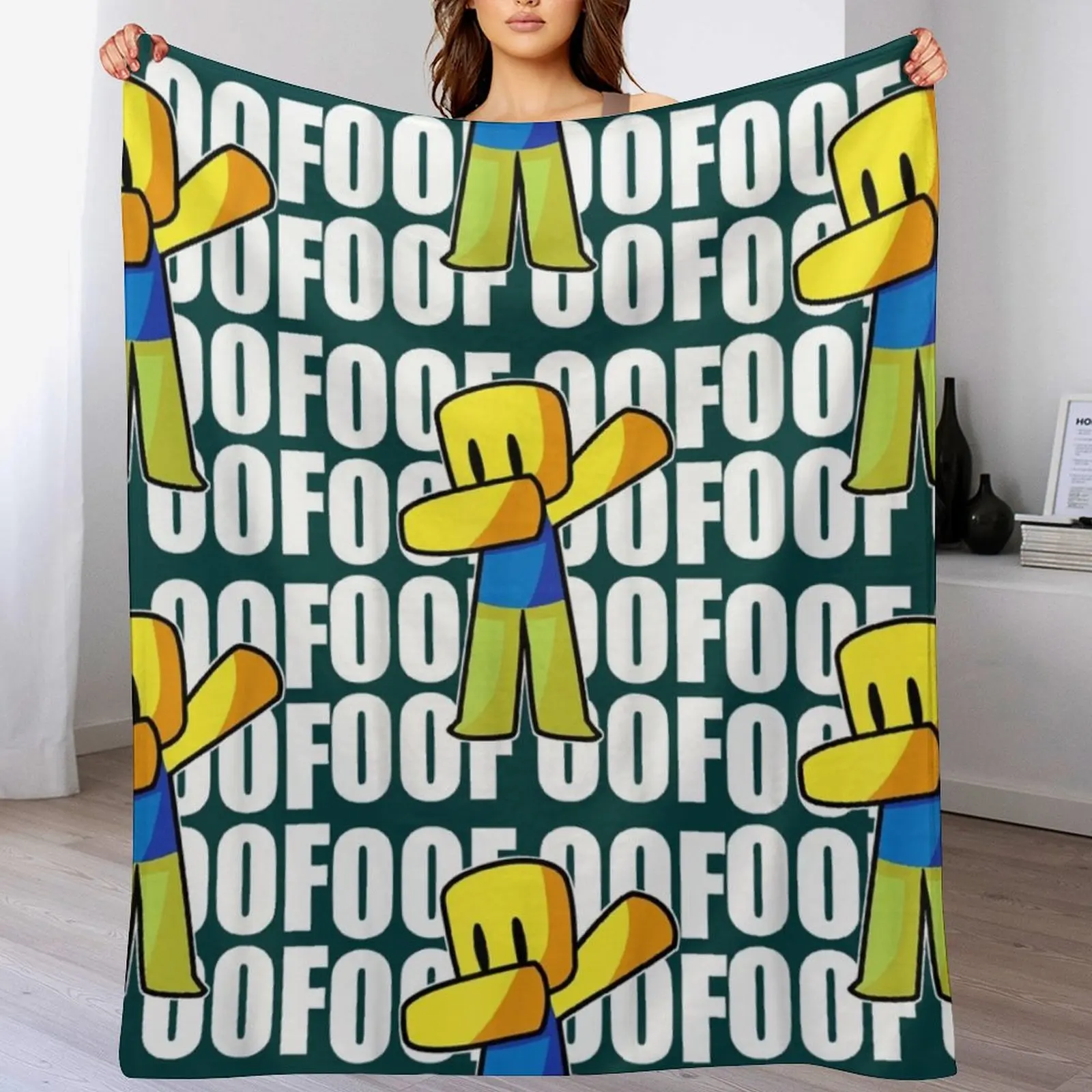 OOF Meme Dabbing Dab Gift Hand Drawn Noob Throw Blanket Soft Comfort Blanket for Reading Watching TV