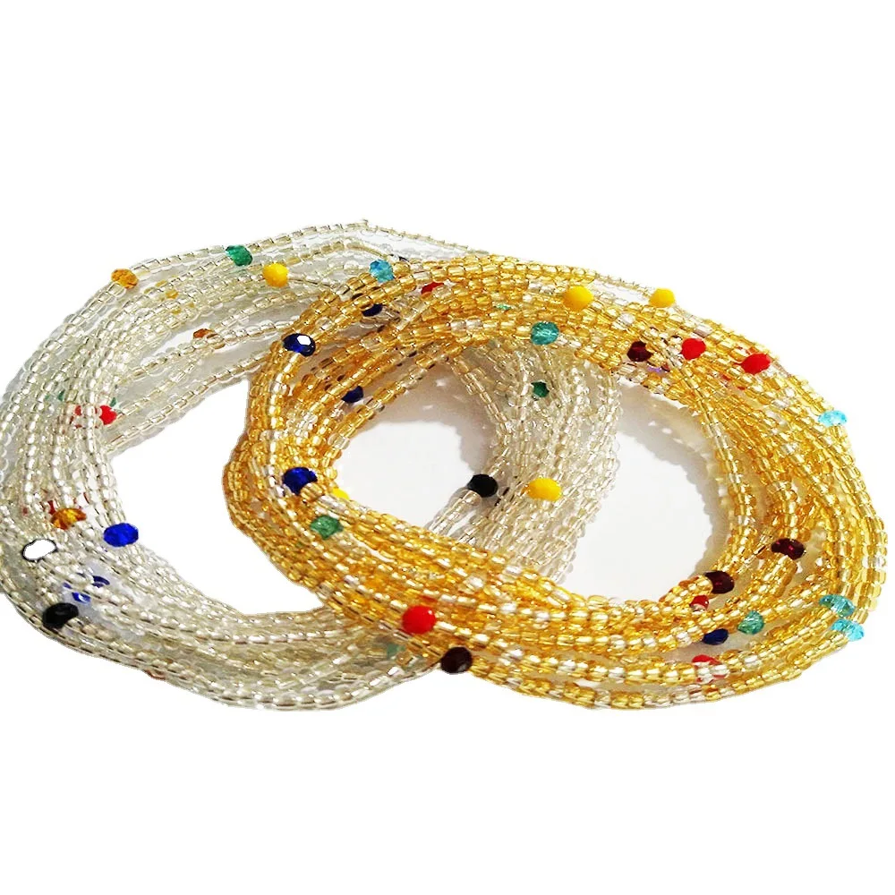 Colorful Beaded Elasticity Waist Belly Chain for Women Girl 2023 Fashion Summer Beach Waistband Bikini Beads Jewelry