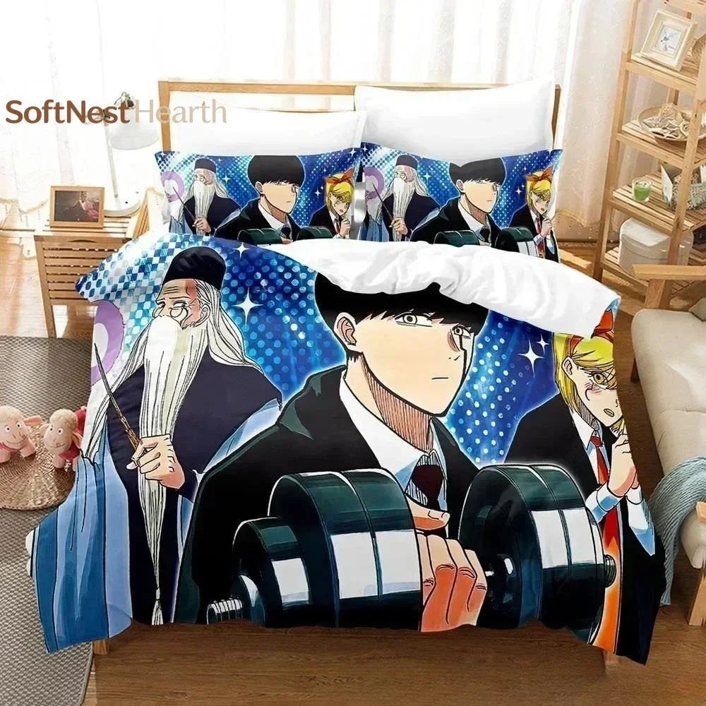 2026 New 3D Anime Mashle Magic And Muscles Bedding Set Single Twin Full Queen King Size Bed Set Adult Kid Bedroom Duvet Cover Se