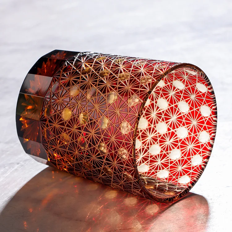 Glasses Bohemian Crystal Engraving Whiskey Drinkware Hand to Clear Color Glass Tumbler With Gift