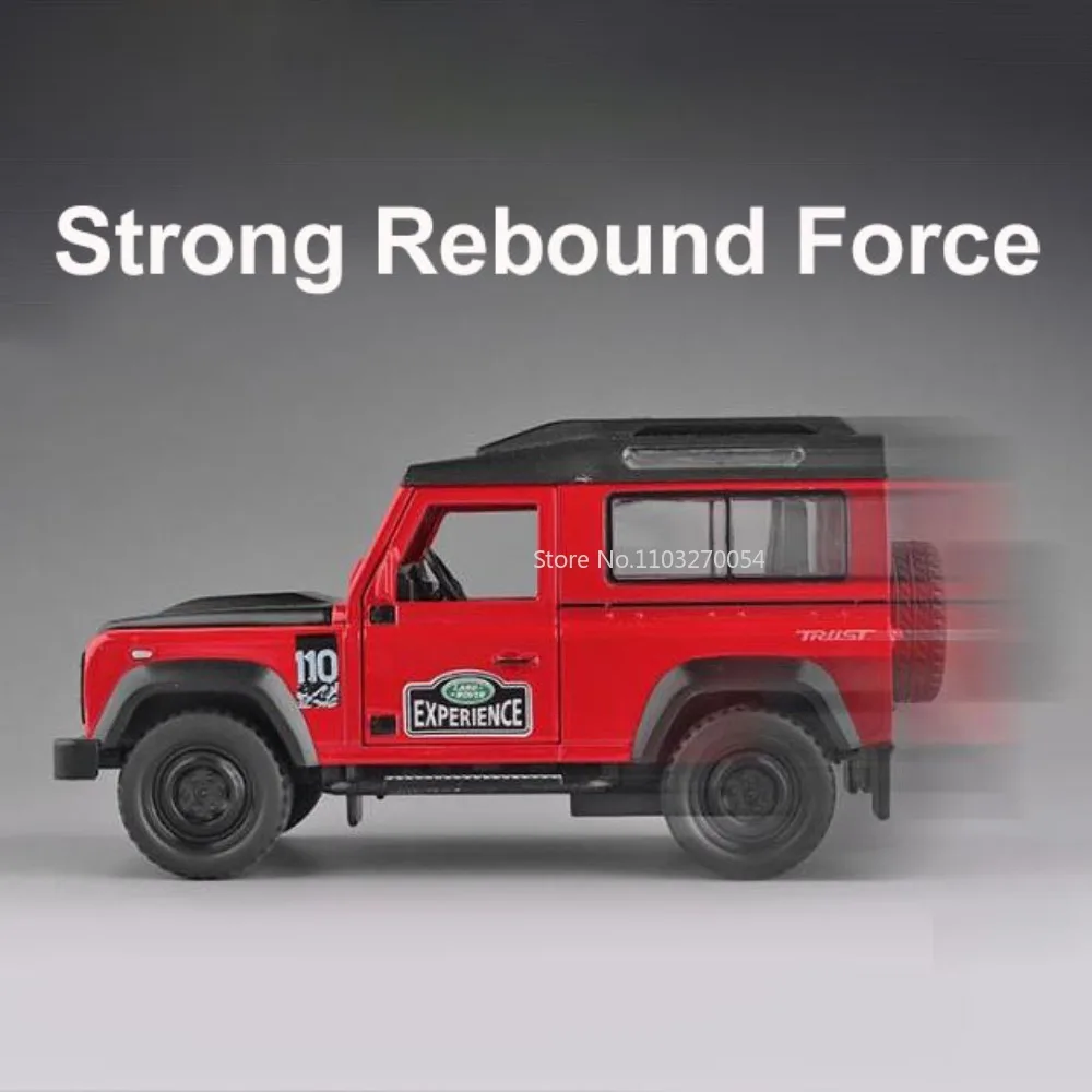 1/32 Land Rover Defender Alloy Toy Car Model Simulated Interior Design Sound Light Pull Back Toy Vehicles for Boy Birthday Gifts