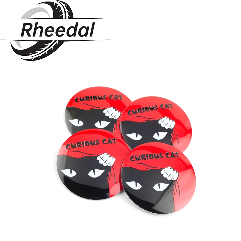 

Rheedal 4Pcs 61.3mm/2.41in Aluminum newest logo Car Wheel Center Hub Caps Covers Modification Auto Replacement Parts Car Sticker