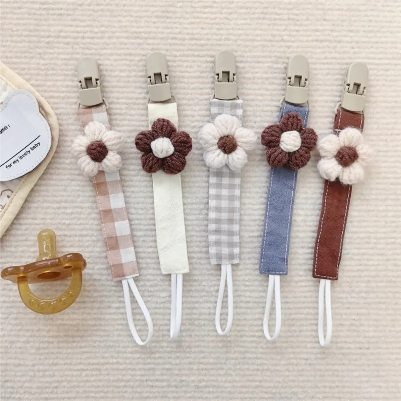 Fabric Small Flower Pacifier Chain Baby Pacifier Hanging Rope Anti Drop Chain Clip Multifunctional Hanging Rope