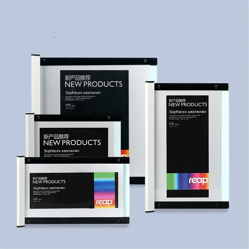 Wall Sign Holder Acrylic Frame Metal Wall Signs Display Wall Mounted Bracket Label Frame Aluminium Door Signage Indicator Rack