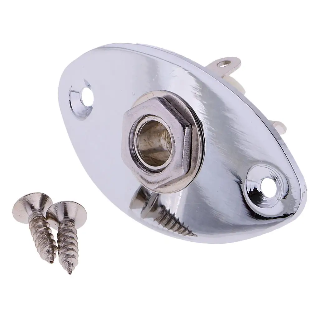 Tooyful Tooyful  Oval Output Jack Socket Replacement Part w/ Screw for Electric Guitar Bass Accs