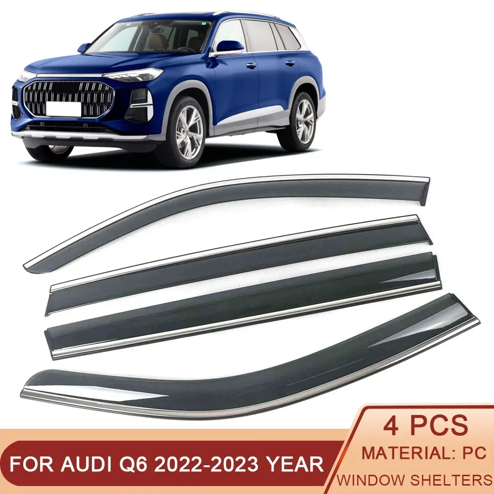 

For Audi Q6 2022-2023 Car Window Sun Rain Shade Visors Shield Shelter Protector Cover Sticker Exterior Accessories