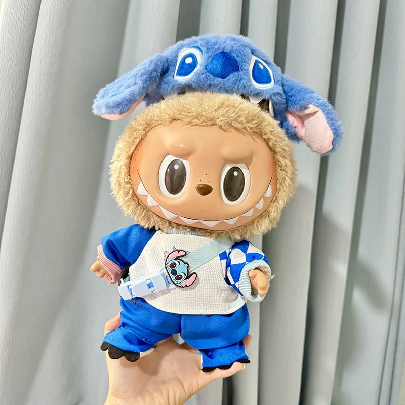 

Labubu Stitch Clothes Doll Clothing Fashion Overalls, V1 V2 Doll Clothing Accessories, Labubu Clothes Designer,38cm Doll Toy