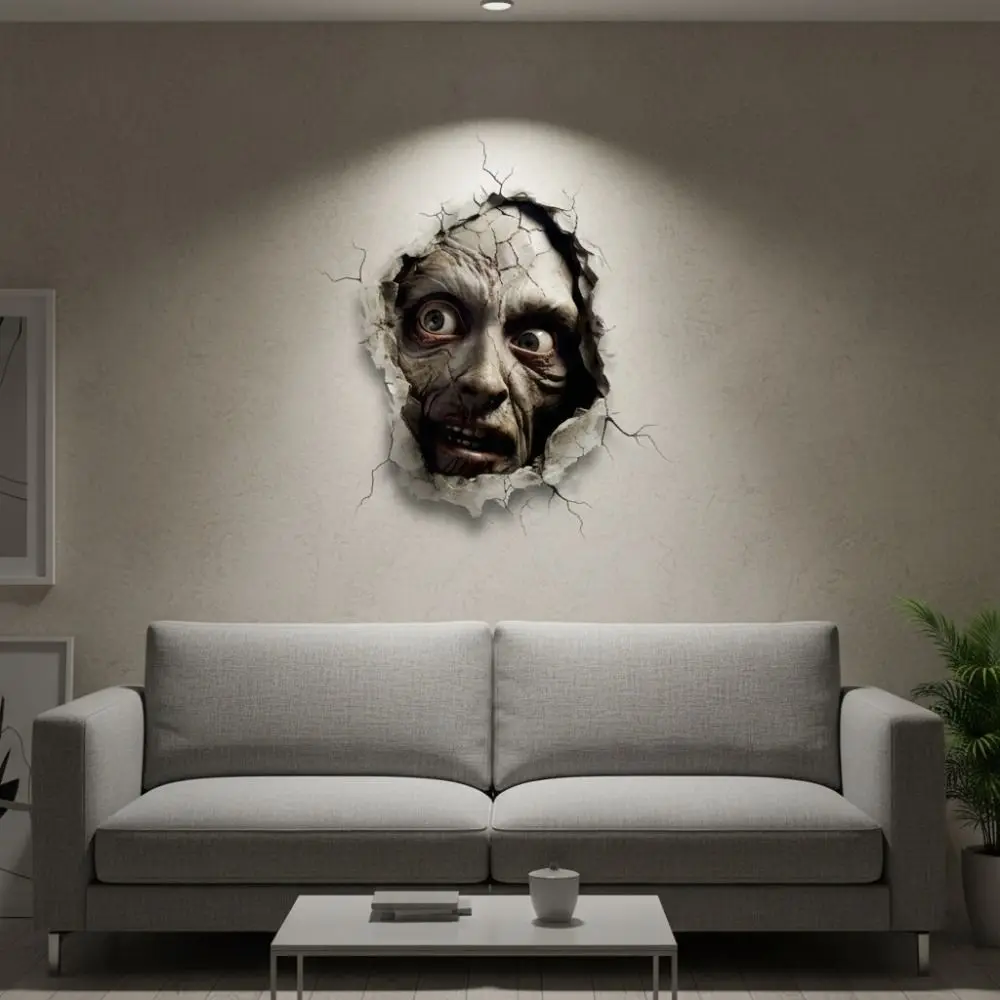 Waterproof Halloween Spooky Sticker Realistic PVC Zombie Wall Sticker Self Adhesive Scary Monster Wall Sticker Party
