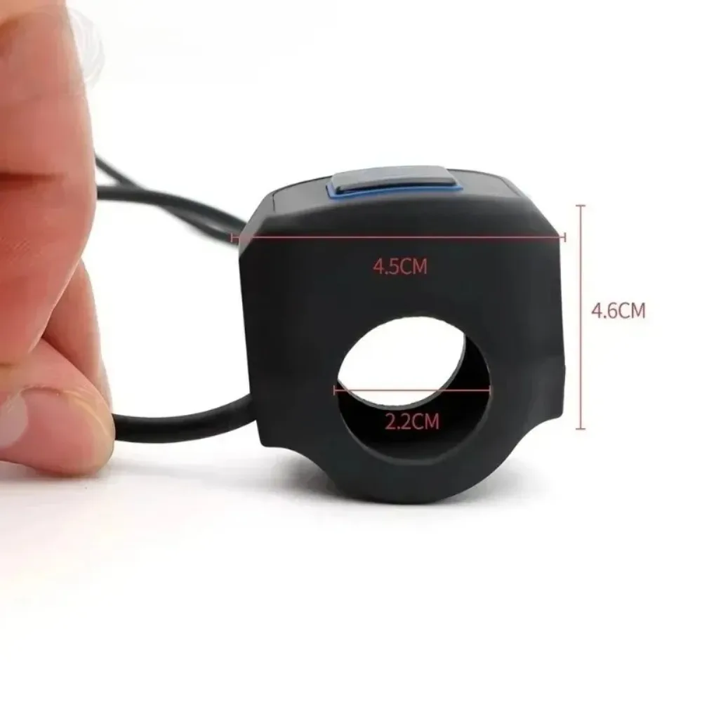 LED Light Momentary Button Headlight Horn Control Modified Fine 1 Set 22mm Waterproof Motorcycle Handlebar Switch
