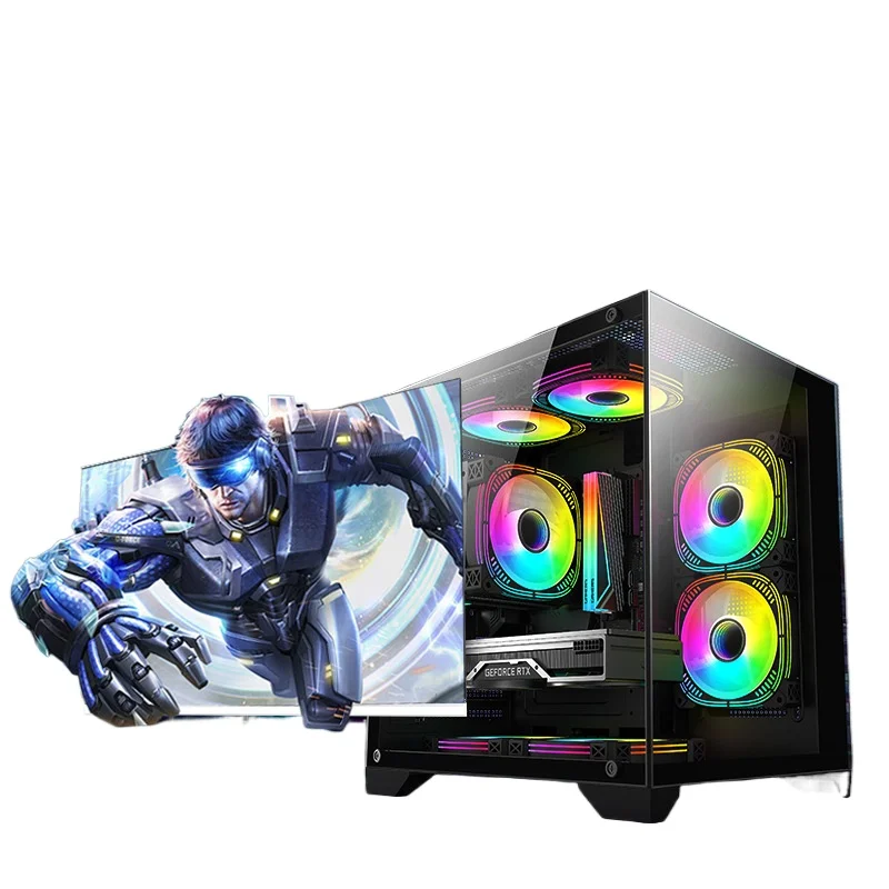 High-end computer host, gaming water cooling, office work, live streaming, design, dedicated graphics card, desktop