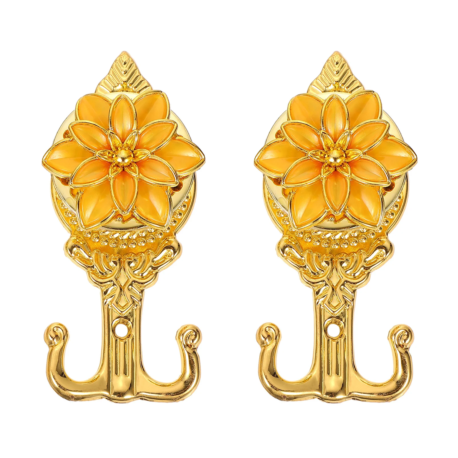 قطعتان من خطافات الستائر، خطافات زخرفية أنيقة مثبتة على الحائط للستائر والأشياء الصغيرة مثالية لغرفة المعيشة وغرفة النوم #1