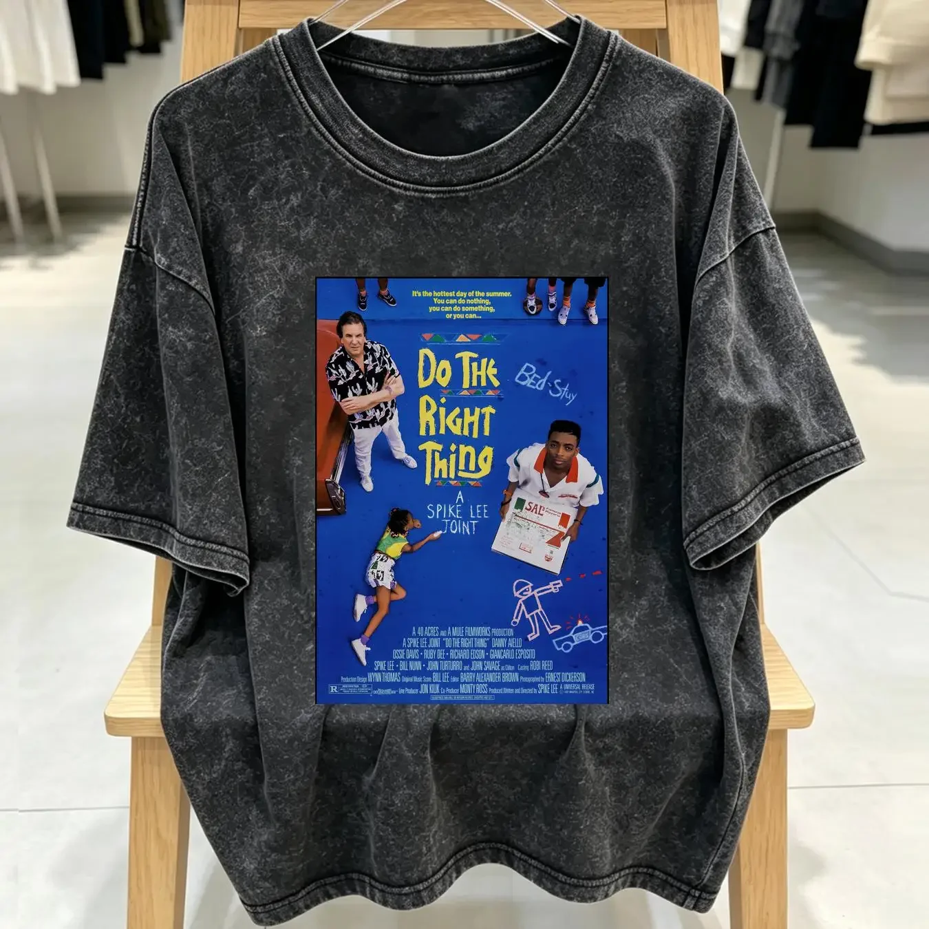 washed T Shirt Do the right thing Made in USA S 5XL for  vintage Washed Soft Versatile Unisex homme Top For Everyday Wear