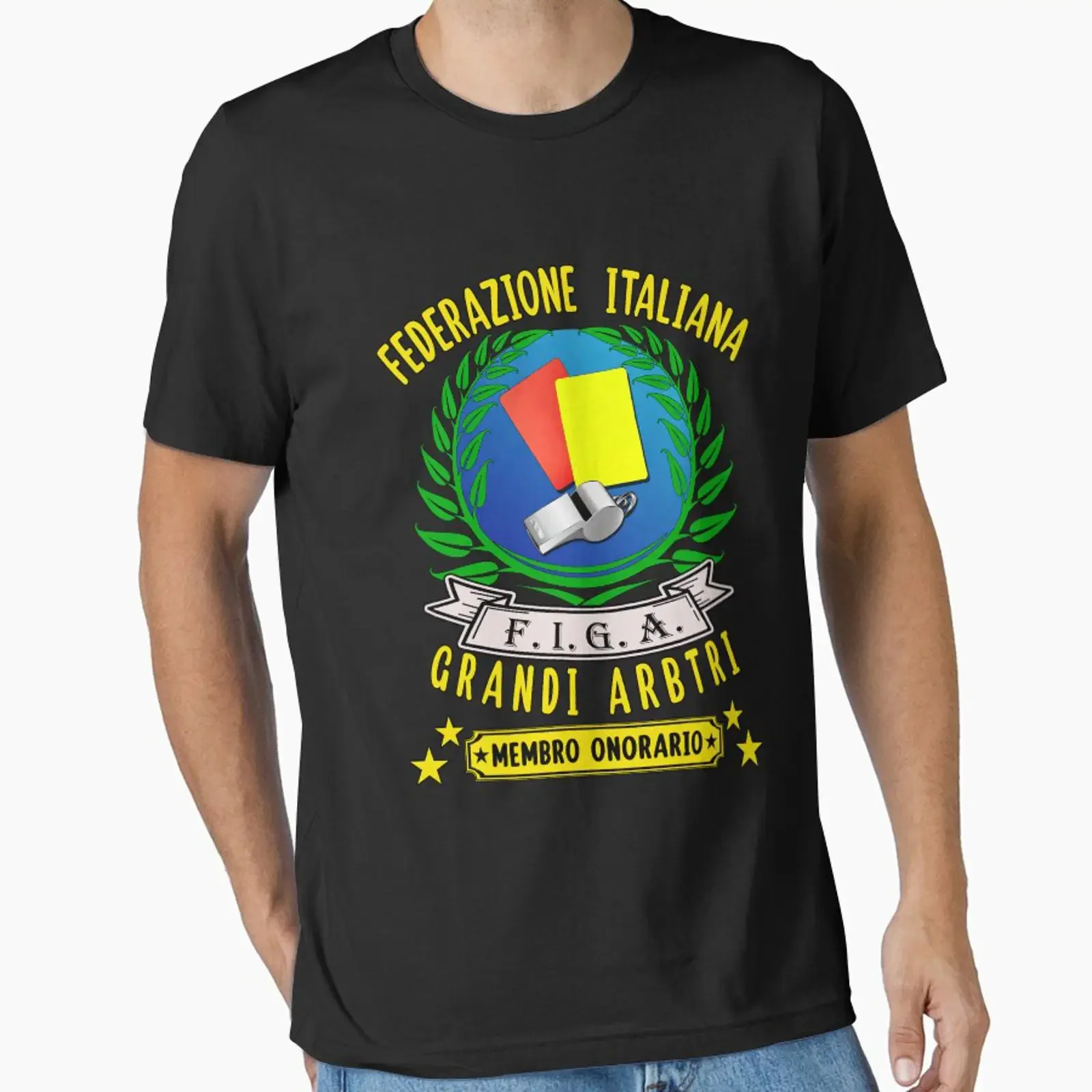 Federazione Italiana Grandi Arbitri FIGA diseñada y vendida por superpixus, ropa de diseñador vintage con efecto lavado, ligeramente unisex