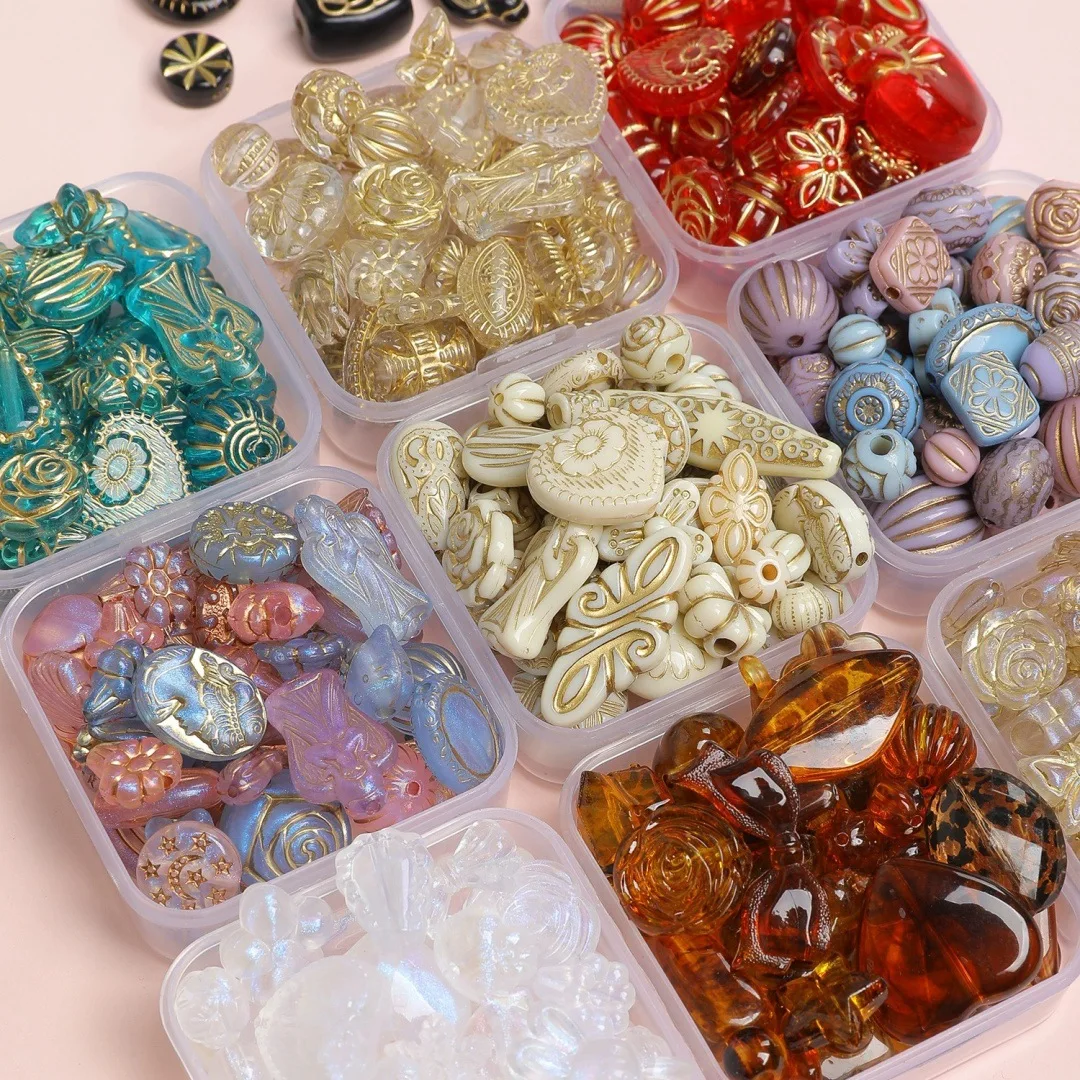 30g Random Mixing Vintage Fairy Color Acrylic Blind Box Bead DIY Novice Handmade Bracelet Necklace Bead Material