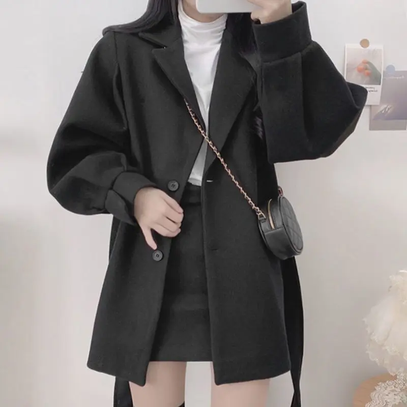 خندق المرأة الصلبة الخريف فضفاض الترفيه كل مباراة Harajuku شيك BF Feminino معطف الملابس لسيدة عادية خمر وشاحات بسيطة