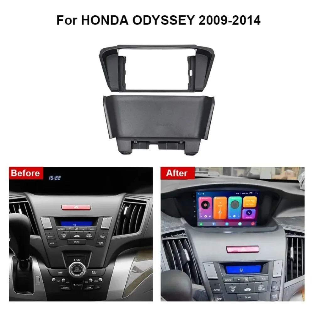 

For 2009-2014 HONDA ODYSSEY 9inch Car Radio Stereo Bezel Dash Installation Mount Trim Fits Double Din Factory Navigation GPS Kit