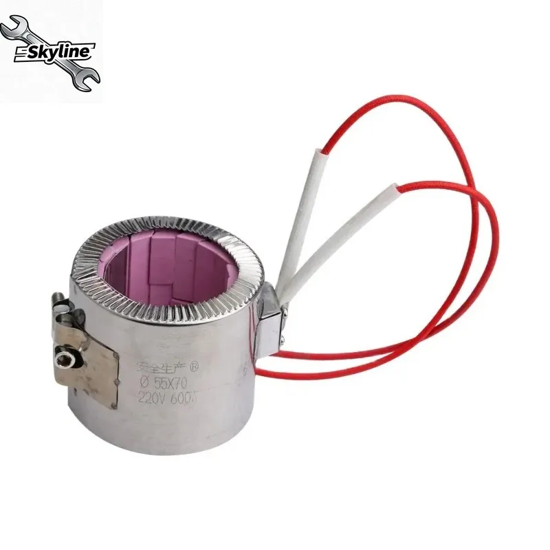 50×50mm / 50×90mm / 50×110mm Red Ceramic Band Heater 220V, Max 1200℃ Heating Element for Machinery Equipment