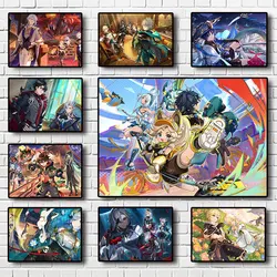 Open World Adventure Games Genshin Impact Large Version Poster Cool Character Positioning Likable Canvas Painting Home Decor