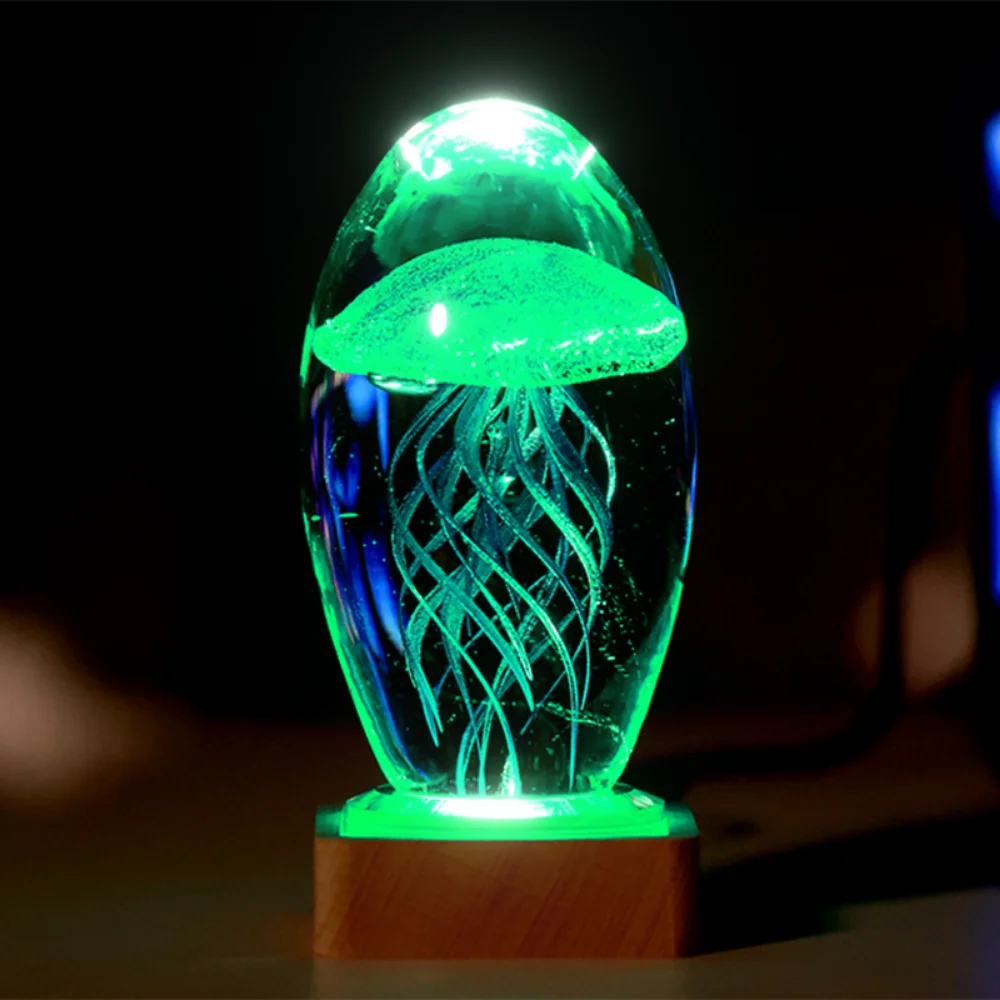 Modern LED Jellyfish Desk Lamp ,Crystal Ball Night Light,Home Decor & Bedroom Table Light,Perfect Birthday Gift