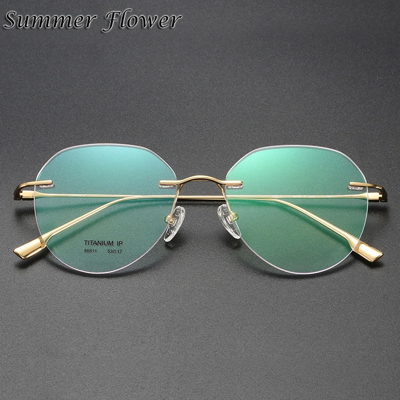 

Man Rimless Glasses Frameless Eyewear Pure Titanium for Women Myopia Prescription Glasses Ultra Light Fashion Gafas