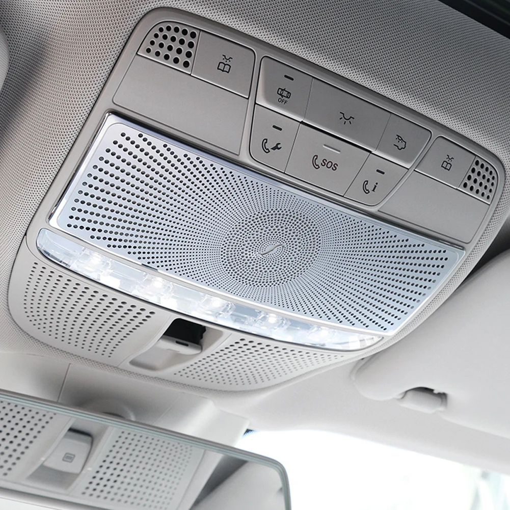 For Mercedes Benz E Class W213 2016-2023 304 Stainless Steel Car Accessories Roof Reading Lamp Light Cover Trim Decoration Frame