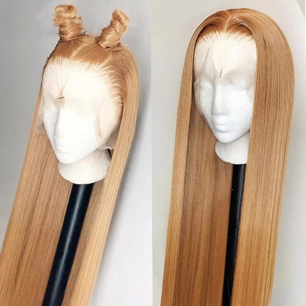 30 32 inch Peruvian Straight Honey Blonde 13x6 HD Lace Front Human Hair Wigs Pre Plucked Colored 13x4 Glueless Lace Frontal Wig