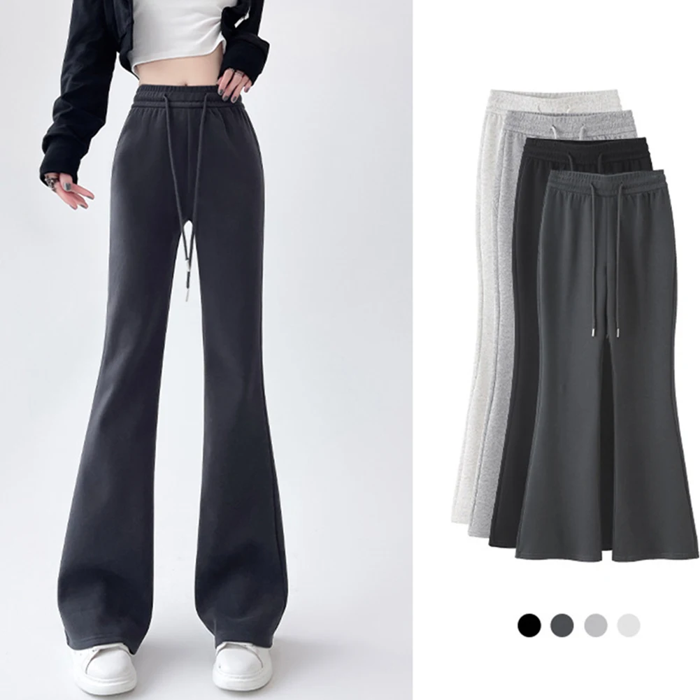 สําหรับการใช้งานประจําวัน กางเกงหลวมๆ กางเกงเอวสูง ออกนอกบ้านสีดํา ทุกฤดูกาล ใหม่เอี่ยม สวมใส่สบาย
