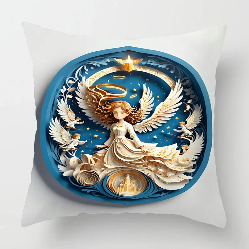 Home Decor Fantasy Angels Printed Pillowcase for Decor Pattern Cushion Cover Suitable for Sofa Bedroom Car Pillow Cover