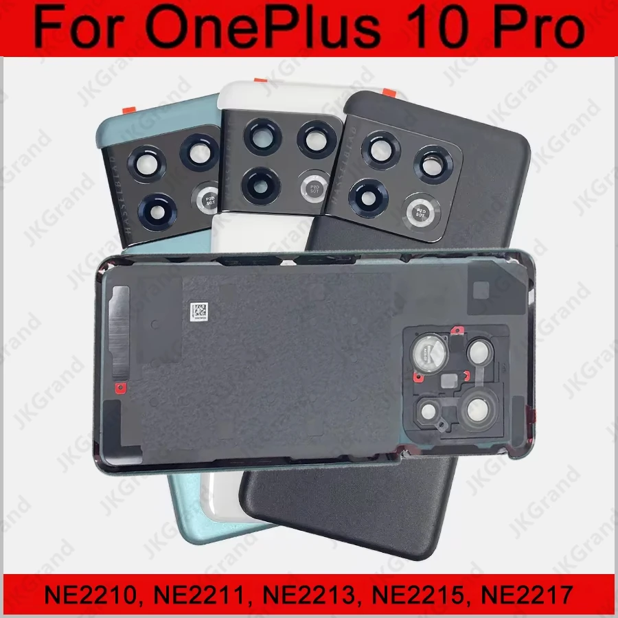 For OnePlus 10 Pro Back Glass Panel Repair parts NE2210 NE2211 Battery Cover rear Housing Case Bezel With Camera Lens+Adhesive