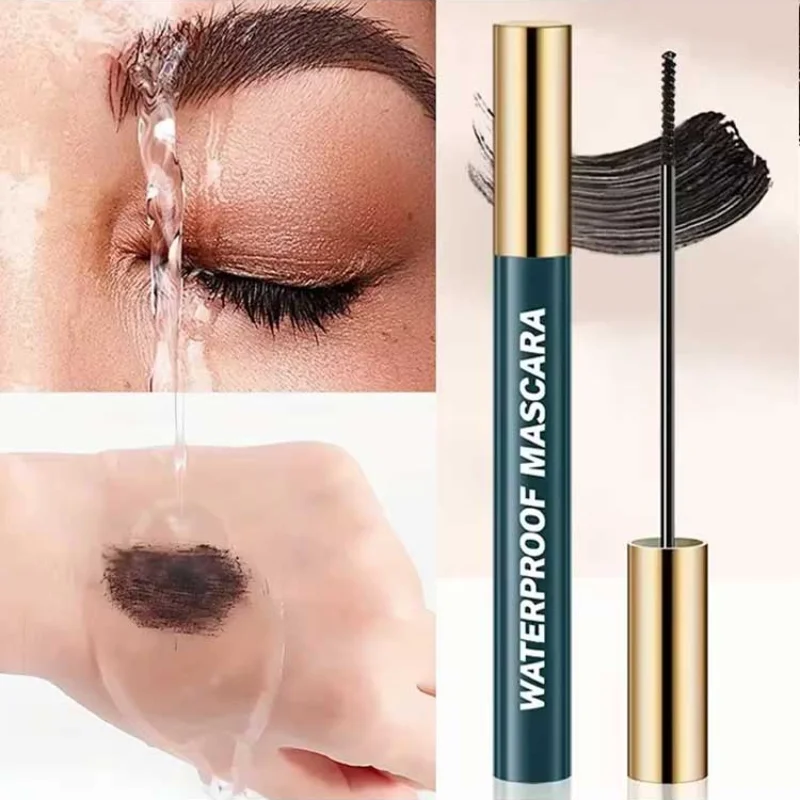 Máscara de pestañas 4D resistente al agua, a prueba de manchas, voluminizadora, alargamiento de pestañas dramáticas, sin climas, Ultra negro, de larga duración para fiesta de boda